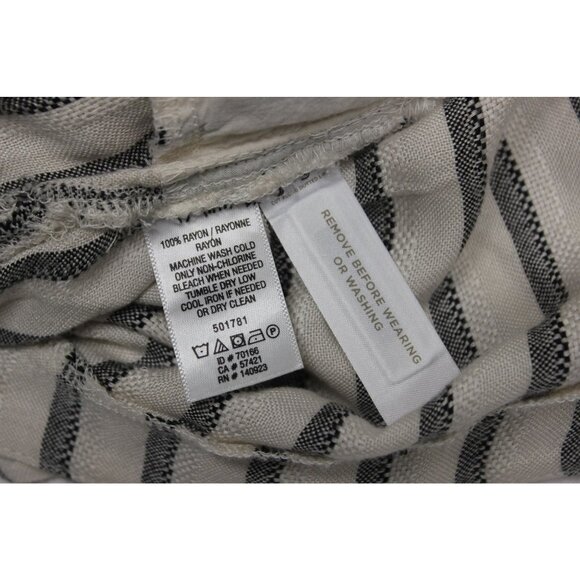 Lou & Grey LOFT women's striped drop waist roll tab utility shirt dress M - Picture 8 of 8